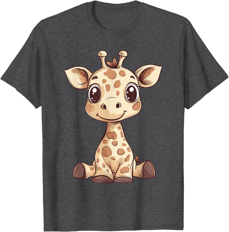 Cute Giraffe for Kids Design Kids Giraffe T-Shirt - Dark Heather Grey