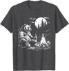 Camping Grizzly Bear Camping Bear Drinking Beer Hiking Nature Funny Grizzly Bear T-Shirt - Dark Heather Grey