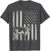 American Bull Riding Cowboy 4th of July USA Flag Proud Patriotic Cattle Bull Cow Farmer Lover American Flag T-Shirt - Dark
