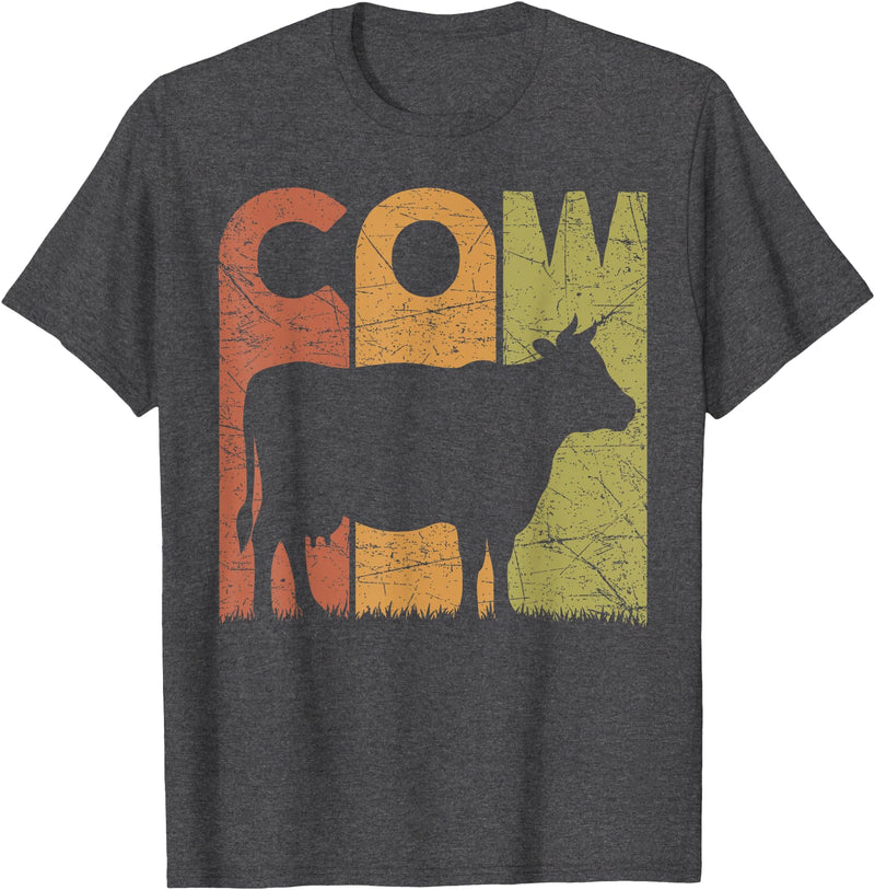 Cow Farming Vintage Cow Lover Retro Designs. Cow Vintage Cow Farmer Retro Dairy Farmer T-Shirt - Dark Heather Grey