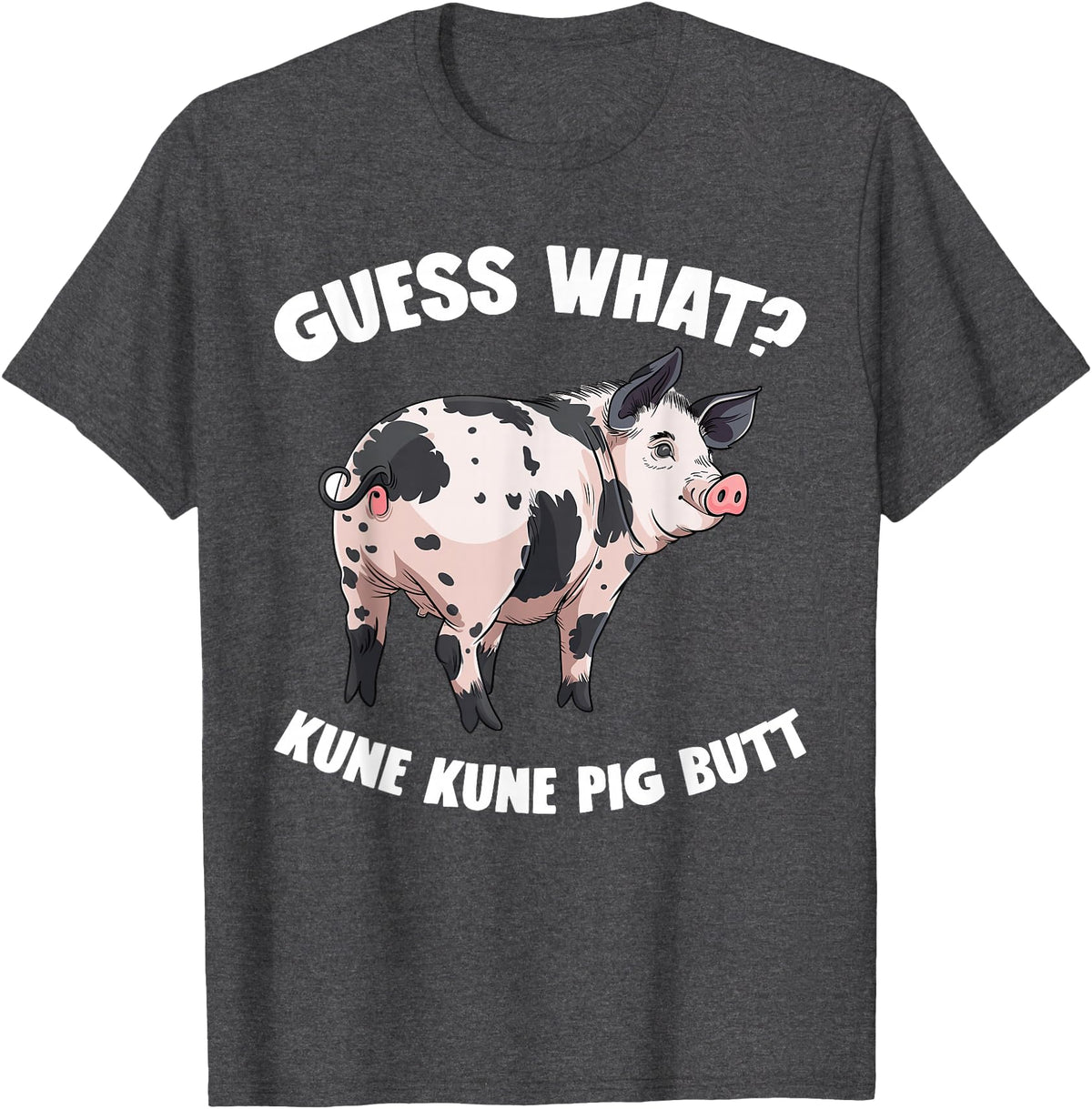 Kune Kune Pig Accessories & KuneKune Clothes Kune Kune Pig Breeder Plush Stuffed Animal Kunekune Pig T-Shirt - Dark Heather Grey