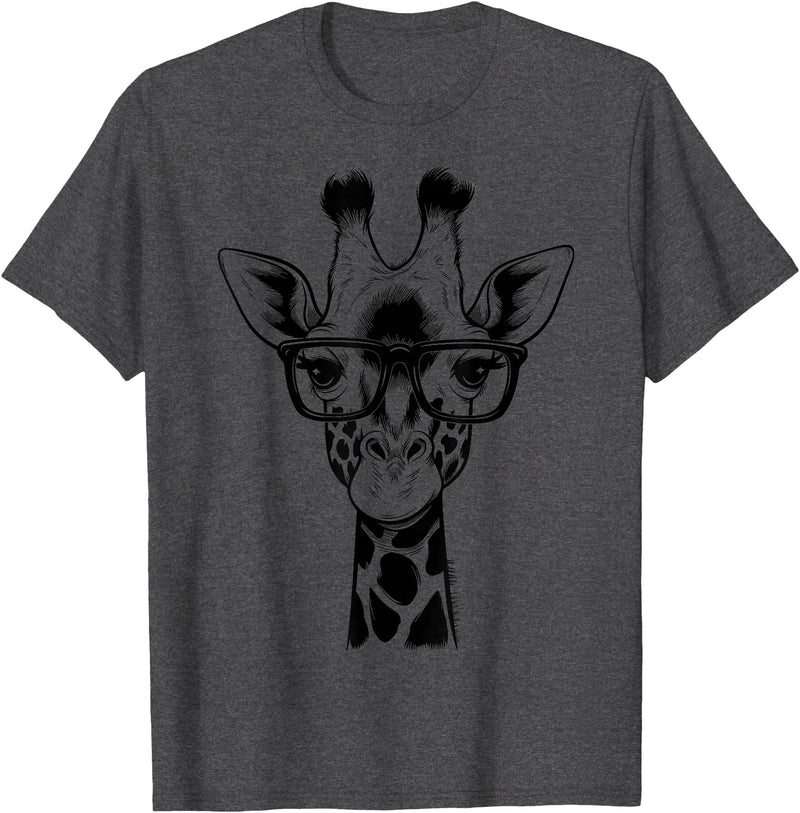 Cute Funny Giraffe Cool Summer Casual Graphic Tees Cute Giraffe Graphic Casual Summer Funny Cool Animal Lover T-Shirt - Dark Heather Grey