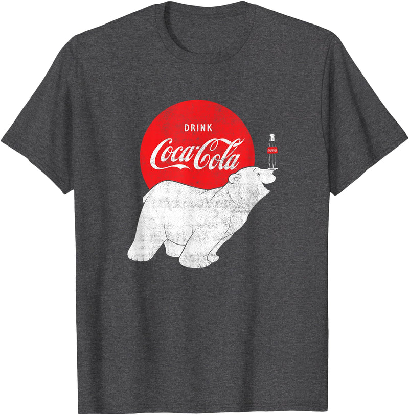 Coca-Cola Polar Bear Bottle Balance T-Shirt - Dark Heather Grey