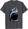 Shark Vibes Great Shark Face Graphic Ocean Bite Lovers Giant T-Shirt - Dark Heather Grey