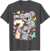 Koala Bear Lover Gift Co. Koala Bear 7th Birthday Girl 7 Year Old Birthday Cute Koalas T-Shirt - Dark Heather Grey