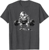 Strong Guinea Pig Lifting Fitness Workout Cool Muscular Guinea Pig Bodybuilder Fitness Power Gym T-Shirt - Dark Heather Grey