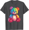 Cute Teddy Bear I Teddy Art I Kids Teddy Bear Colorful Teddy Bear T-Shirt - Dark Heather Grey