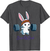 Buns of Steel Fitness Rabbit Bunny Lover Gym Workout T-Shirt in Dark Heather Grey