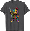 Colorful Voodoo Doll Patchwork Horror Halloween Creepy Rainbow Voodoo Doll with Needle Halloween T-Shirt - Dark Heather Grey