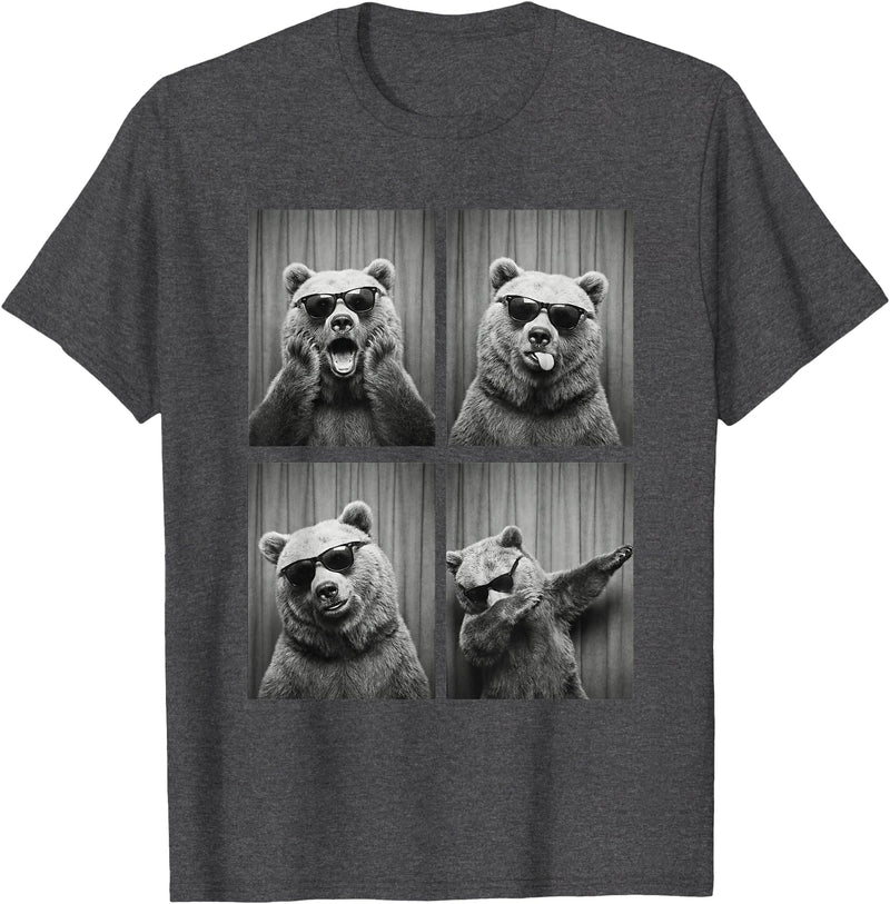 Funny Bear PhotoBooth Stuff Accessories & Gifts Bear PhotoBooth Sunglasses Funny Dab Bears Lover T-Shirt - Dark Heather Grey