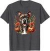 Doggies Unlimited Brindle Pitbull Staffy Amstaff Dog Halloween Watercolor T-Shirt - Dark Heather Grey