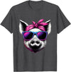 Fashionable Animals Wearing Pink Bandanas Pig Wearing Pink Bandana Headband and Sunglasses T-Shirt - Dark Heather Grey