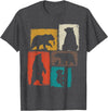 Bear Asymmetrical Collage Design Bear Vintage Collage Outdoorsman Wildlife Lover T-Shirt - Dark Heather Grey