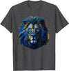 Lions, Astrology And Horoscope Tees Lion colorful lions King Of Animals From Africa T-Shirt - Dark Heather Grey