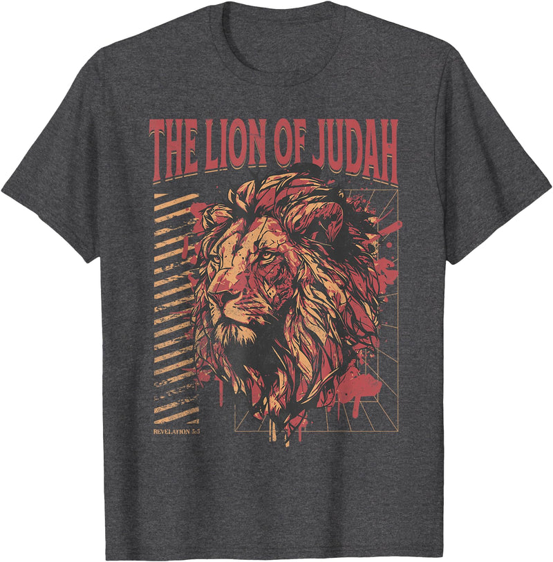 Christian Lion Streetwear The Lion of Judah - Christian Lion T-Shirt - Dark Heather Grey