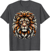 Lion Lover Face Wild Animal Lion Face Animal Lion T-Shirt - Dark Heather Grey
