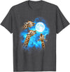 Animals howling blue 3 Giraffe Howling at The Moon Colorful Blue T-Shirt - Dark Heather Grey