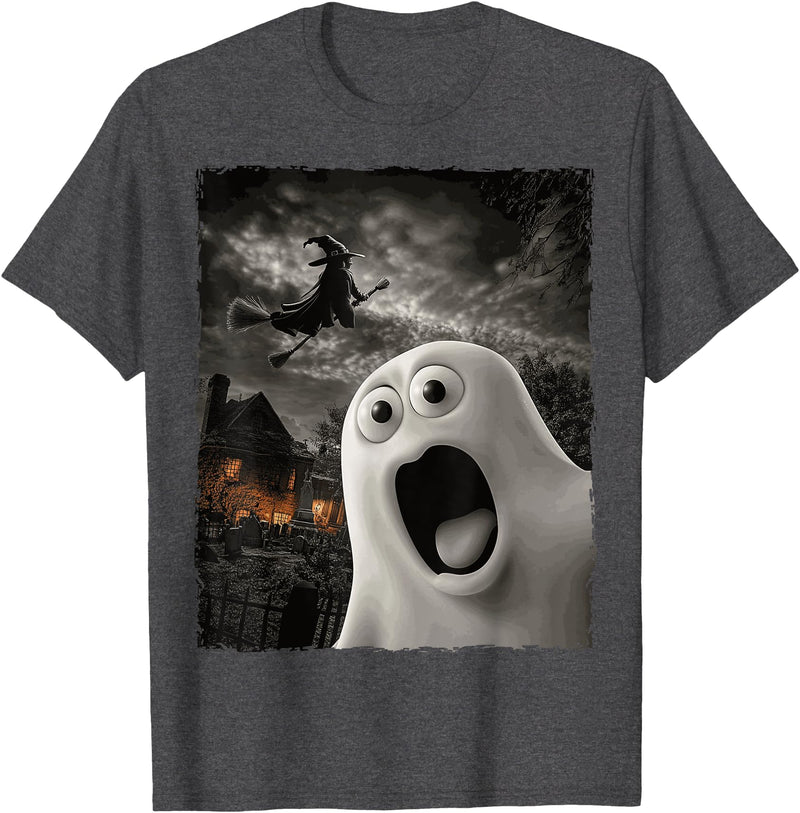 Funny Tee-Tshirt Halloween Gift Ideas Funny Boo Ghost Witch Halloween Costume T-Shirt - Dark Heather Grey