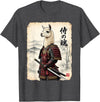 Vintage Samurai Alpaca Llama Japanese Art Tees Samurai Llama Japanese Art Vintage Alpaca Funny Animal T-Shirt - Dark Heather Grey