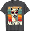 Retro Alpaca and Llama Fan tee for Dads ALPAPA Funny Dad Father's Day Alpaca and Llama Lovers T-Shirt - Dark Heather Grey