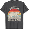 Catch Some Rays Save the Polar Bears Endangered Arctic T-Shirt - Dark Heather Grey