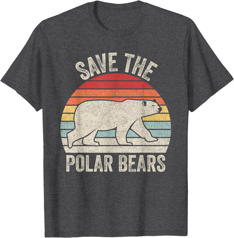 Catch Some Rays Save the Polar Bears Endangered Arctic T-Shirt - Dark Heather Grey