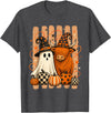 Spooky Highland Cow Heifer Funny Halloween Spooky Season T-Shirt - Dark Heather Grey