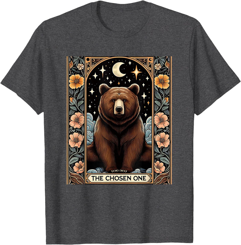 Funny I Choose the Bear Tarot Card Women Girls Trending T-Shirt - Dark Heather Grey