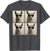 Retro Llama Portrait with Sunglasses Funny Llama Lover Cute Llama Photo Booth T-Shirt - Dark Heather Grey