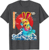 BunnyZilla Vintage Funny Cute Rabbit Art Japanese Sunset T-Shirt in Dark Heather Grey