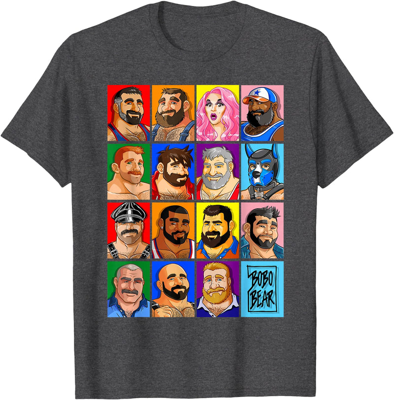 Bobo Bear Happy Pride T-Shirt - Dark Heather Grey