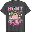 Famer Pink Cow Birthday Matching Tees Aunt Of The Birthday Girl 1St Birthday Pink Cow Farm T-Shirt - Dark Heather Grey