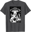 Hamster UFO | Funny Invasion Meme Alien Hamster UFO Selfie T-Shirt - Dark Heather Grey