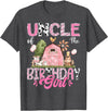 Famer Pink Cow Birthday Matching Tees Uncle Of The Birthday Girl 1St Birthday Pink Cow Farm T-Shirt - Dark Heather Grey