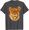 Lion T-shirt Lioness T-shirt Female Lion Face Shirt I love Lions Gift T-Shirt - Dark Heather Grey