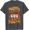Funny Thanksgiving Pigs Pumpkins Fall Happy Pigsgiving Pigs Pumpkins Fall Thanksgiving T-Shirt - Dark Heather Grey