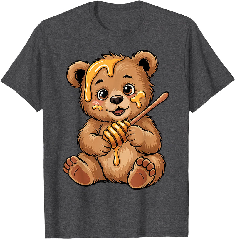Funny bear design for kids men women Cute Bear Design for Bear Lover and Bear T-Shirt - Dark Heather Grey
