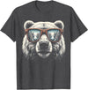 Funny Polar Bear Lover Polar Bear with Sunglasses T-Shirt - Dark Heather Grey