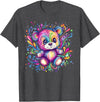 Vibrant Colorful Teddy Bear Illustration Rainbow Splash Teddy Bear T-Shirt - Dark Heather Grey
