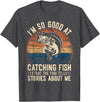 Funny Fisherman Fish Saying Mens Fishing Funny Fisherman Bass Fishing Jokes Fish T-Shirt - Dark Heather Grey