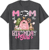 Famer Pink Cow Birthday Matching Tees Mom Of The Birthday Girl 1St Birthday Pink Cow Farm T-Shirt - Dark Heather Grey