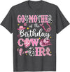 CowGirl Birthday Family Matching GodMother Of The Birthday Cow-Girl Rodeo GodMother Bday T-Shirt - Dark Heather Grey