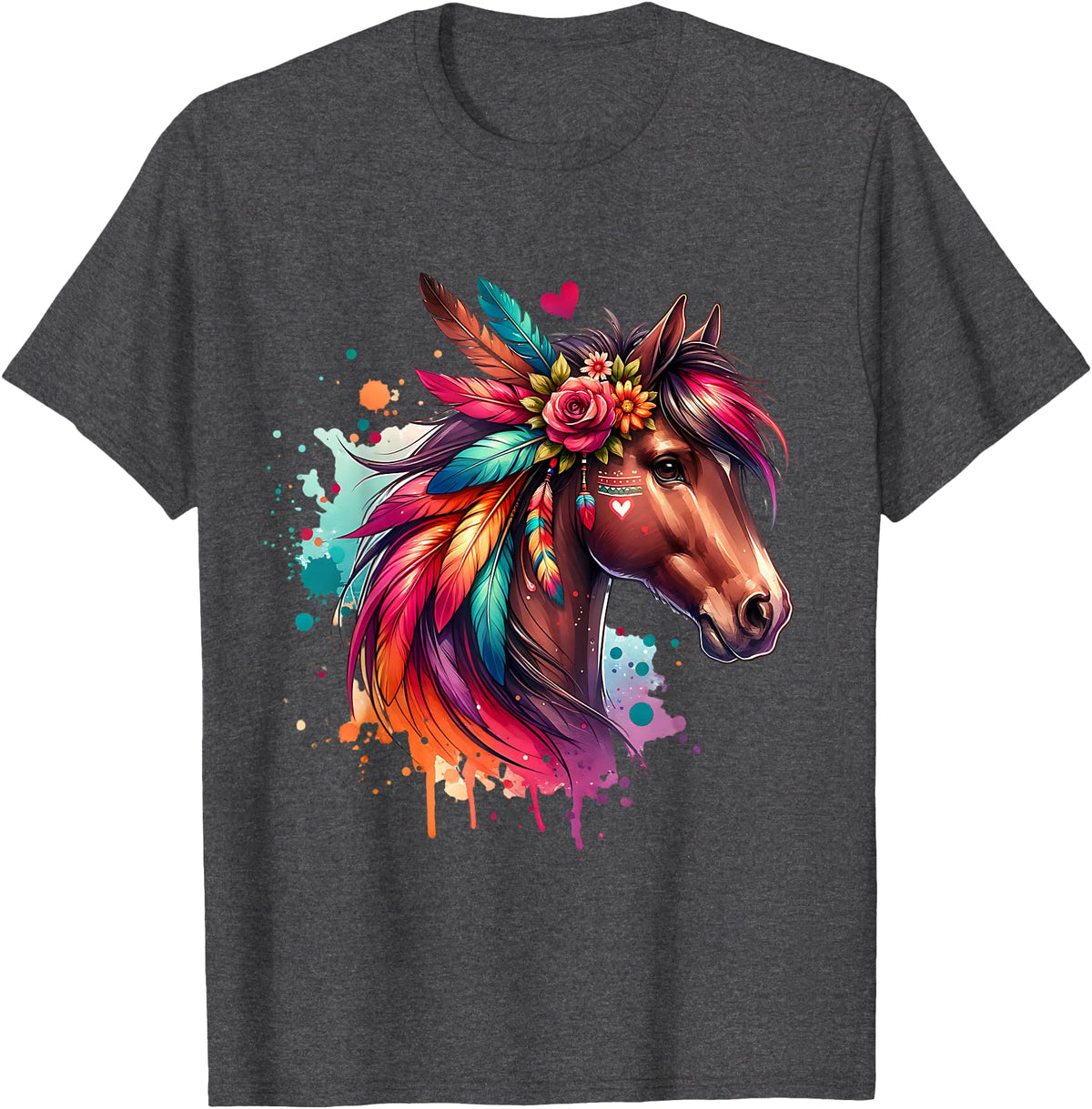 Unique Horse Gifts for Horse Lovers Horses Girls Women Rider Riding Horse Lovers Horse T-Shirt - Dark Heather Grey