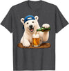 Funny Polar Bear Beer Happy Apparel Polar Bear Drinking Beer Funny Animal Meme Lovers Men Women T-Shirt - Dark Heather Grey