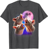 3 Animals Howling At The Moon Shirt & Gifts 3 Pigs Howling At The Moon Funny Pig Animal Lover Farmer T-Shirt - Dark Heather Grey
