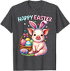 Farm Animal Lovers Cute Pig Easter Holiday Gifts Happy Easter Farm Animal Pig Lovers Bunny Women Kids Girls T-Shirt - Dark Heather Grey