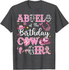 CowGirl Birthday Family Matching Abuelo Of The Birthday Cow-Girl Rodeo Abuelo Bday Party T-Shirt - Dark Heather Grey