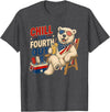 Animal Lovers Fourth Of July Funny Tees Men Women Funny Patriotic Chill The Fourth Out Polar Bear 4th of July T-Shirt - Dark Heather Grey