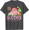 Farmer Pink Cow Birthday Girl Matching Brother of The Birthday Girl 1St Birthday Pink Cow Farm T-Shirt - Dark Heather Grey