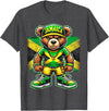 Jamaica Flag Lover Jamaica Flag Teddy Bear Jamaican T-Shirt - Dark Heather Grey